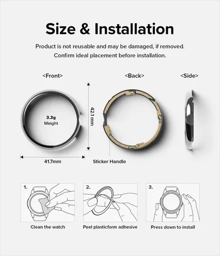 Miniatura 9 de Ringke Bisel Styling Compatible con Google Pixel Watch Case, Marco Adhesivo Anillo Cubierta Anti Rasguños [Acero Inoxidable] Protector Accesorio