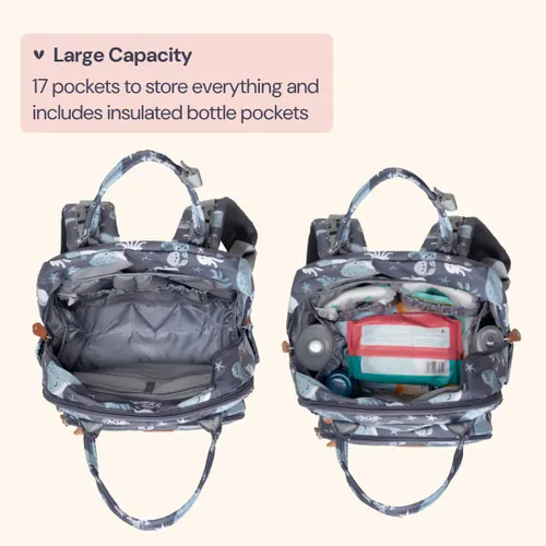 Miniatura 3 de BabbleRoo - Mochila para pañales - Bolso de viaje con artículos esenciales para bebés - Bolso de pañales multifuncional resistente al agua, bolso