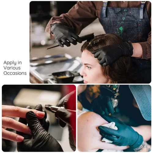 Miniatura 8 de Segbeauty Guantes de tinte para el cabello, 20 unidades, guantes de color negro reutilizables para el cabello, guantes de goma lavables