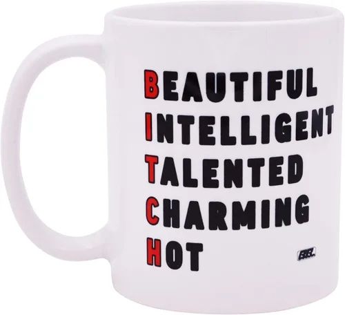 La mejor taza de café divertida, hermosa taza inteligente de acrónimo, broma, gran idea de regalo para ella, mujer, oficina, trabajo, humor adulto,