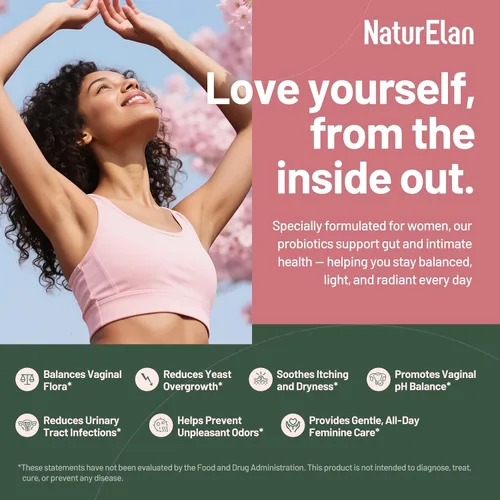 Miniatura 2 de NaturElan Probióticos para mujeres 40 mil millones de UFC – 16 cepas con arándano, apoyo vaginal, digestivo e inmunológico, equilibrio del pH