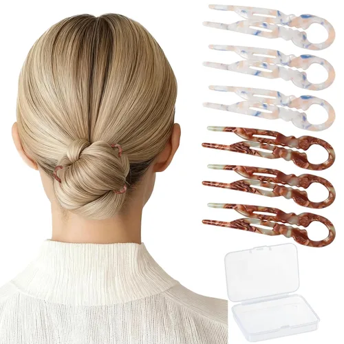 Sunolga Horquillas francesas pequeñas de 2.83 pulgadas para mujer, 6 horquillas de pelo de prestigio para todo el cabello, forma curvada para un