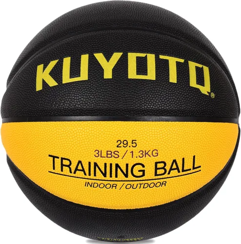 Miniatura 14 de KUYOTQ 3LBS/3.3LBS/2.2LBS Weighted Heavy Training Basketball 29.5/28.5" in and Outdoor Improving Handling Dribbling Passing Rebounding Skill marrón