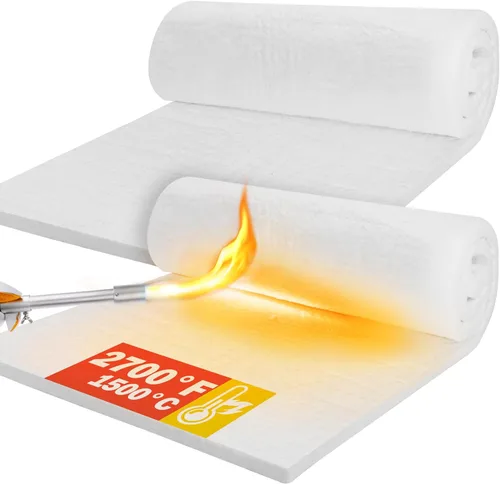 Miniatura 6 de Manta Aislante de Fibra Cerámica, 31"x24"x1" de Grosor, Manta Aislante Ignífuga de 2600F para Deflector de Estufa de Madera, Chimenea, Estufa