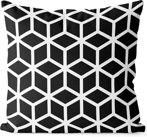 Miniatura 31 de BEDSUM Funda de almohada de microfibra, suave, decorativa, geométrica, abstracta, triangular, funda de cojín cuadrada para sofá, dormitorio, 18 x 18
