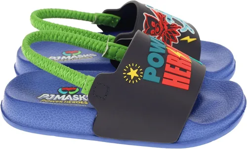 PJ Masks Sandalias para niños pequeños, deslizantes con correa trasera, Catboy Gekko Owlette Romeo, Mismatch Heroes Vs Villains, talla de niño 67 a