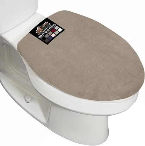 Miniatura 14 de GORILLA GRIP Funda gruesa de espuma viscoelástica para tapa y asiento de inodoro de baño, parte superior de terciopelo suave, lavable a máquina, Azul