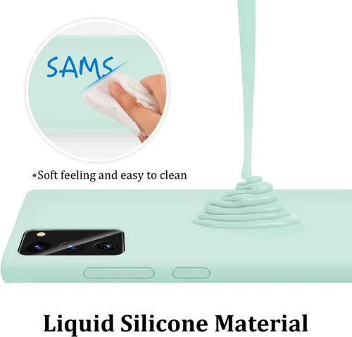 Miniatura 2 de Funda de silicona líquida compatible con Galaxy Note 20, protección de cuerpo completo de goma de gel a prueba de golpes para Galaxy Note 20 de 6.7