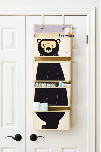 Miniatura 5 de 3 Sprouts Organizador de bebé sobre la puerta, almacenamiento esencial para el cuarto del bebé, soporte de animales de peluche y organizador de Oso
