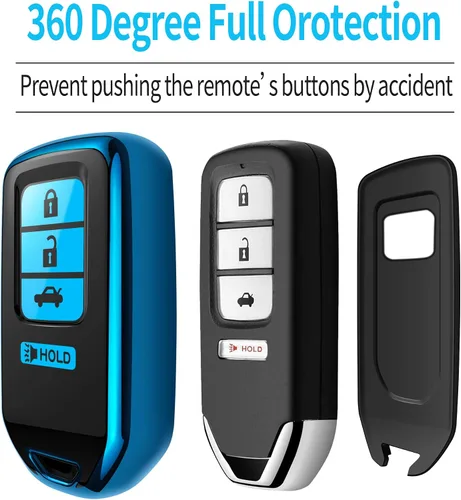 Miniatura 4 de Tukellen Funda para llavero Honda, TPU suave de alta calidad, protección completa, funda para llavero Accord Civic CRV Pilot Ridgeline Odyssey Azul