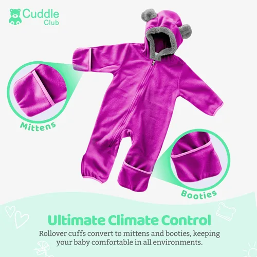 Miniatura 63 de Enterizo de vellón para bebé, rómper de una sola pieza con capucha para niños, ropa para exteriores, chaqueta infantil