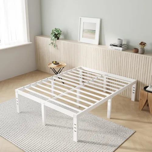 Miniatura 9 de Novilla Base de cama tamaño Queen, base de cama con plataforma de metal de 14 pulgadas tamaño Queen con espacio de almacenamiento debajo de la cama