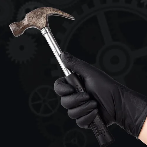 Miniatura 9 de TitanFlex Heavy Duty Black Nitrile Gloves, 6 Mil, Fully Textured, Mechanic Disposable Gloves, Latex Free, Powder Free