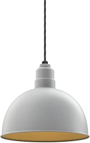 Miniatura 27 de Steel Lighting Co. Colgante de cuenco rosa Lámpara montada en el techo Cúpula de 15 pulgadas vástago de 12 pulgadas Estilo granero de acero