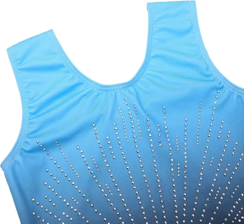 Miniatura 4 de BAOHULU Leotardo de gimnasia para niñas con diamantes brillantes para danza de ballet