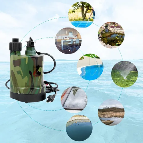 Miniatura 7 de TIGEROAR Bomba sumergible de agua de 120 V 1/4 HP 1800 gph, bomba de transferencia de agua sumergible con cable de 10 pies y adaptador de manguera