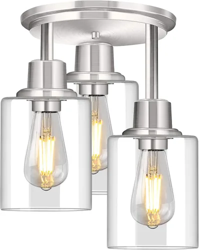 Miniatura 19 de ROTTOGOON Lámpara de Techo Semiempotrada, Accesorios de Luz de Techo de 3 Luces Cerca del Techo, Accesorios de Luz de Cocina Negro Mate