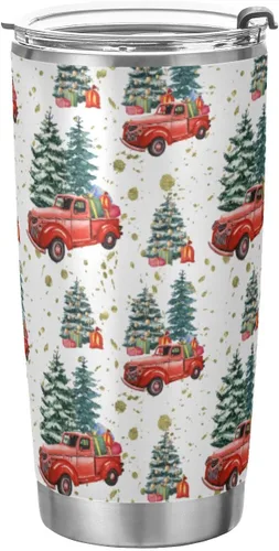 Miniatura 14 de Vaso de Navidad con diseño de bastón de caramelo, árbol de Navidad, taza de café con aislamiento, taza de viaje para oficina con popote y tapa, 20