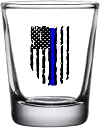 Rogue River Tactical Blue Line - Regalo de cristal con bandera andrajosa para oficial de policía, idea de regalo para policía