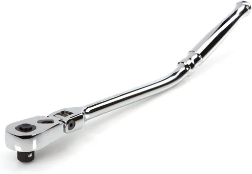 Miniatura 2 de TEKTON Trinquete de liberación rápida de 3/8 pulgadas x 12 pulgadas con cabeza flexible y mango curvo largo SRH33112