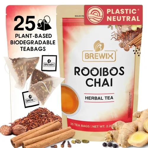 Miniatura 37 de BREWIX, Bedtime Blossom - Té suelto de hierbas (más de 50 tazas) sin cafeína y totalmente natural Mezcla relajante floral nocturna Rooibos