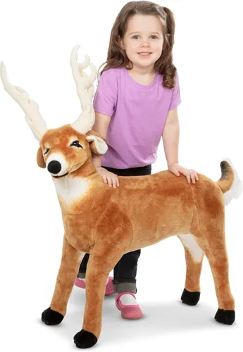 Miniatura 4 de Ciervo gigante de Melissa & Doug, animal realista relleno, más de 3 pies de largo