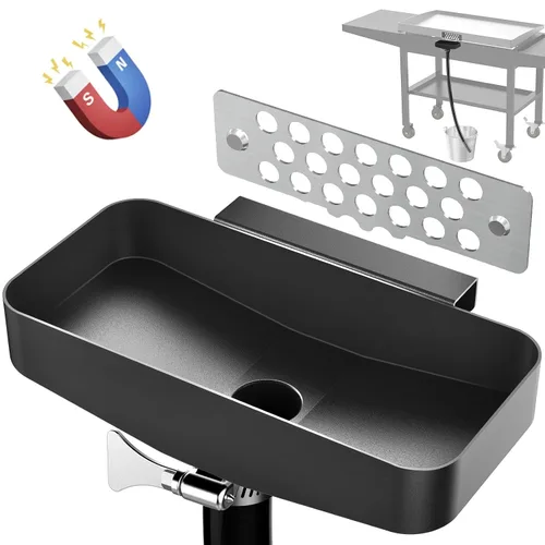 Miniatura 9 de Embudo magnético de drenaje de grasa posterior para accesorios de parrilla Blackstone Universal 17/22/28/36 con puerta de grasa integrada