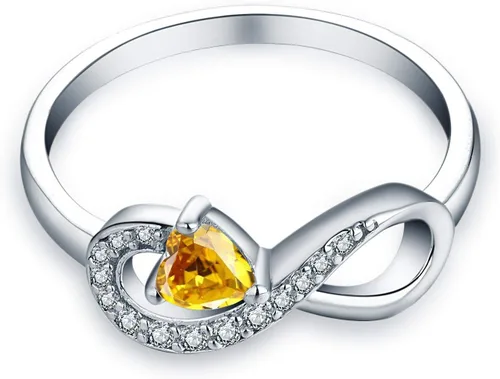 Miniatura 51 de Anillo Jo Wisdomo de compromiso. de plata esterlina, con corazón e infinito, anillo de amistad, para ella