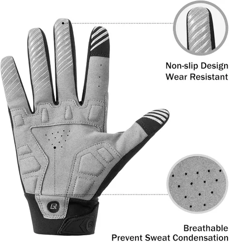 Miniatura 4 de ROCKBROS Guantes de ciclismo Motocycle Mountain Bike Guantes de dedo completo Ciclismo Guantes para hombres Guantes de bicicleta