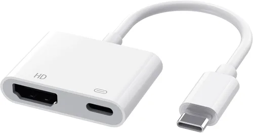 AIRSKY Adaptador USB C a HDMI, adaptador USBC a HDMI para iPhone 16, carga rápida de 100W y 4K@60Hz, compatible con iPhone 16/15, MacBook Pro, iPad