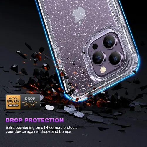 Miniatura 3 de Diaclara - Funda diseñada para iPhone 14 Pro Max de 6.7 pulgadas, resistente, con protector de pantalla sensible al tacto y antiarañazos + protector