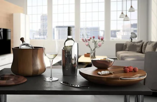 Miniatura 4 de nambe - Enfriador de vino en espiral, cubo de metal de mesa para mantener el vino frío, enfriador de botellas de vino aislado para fiestas, bar