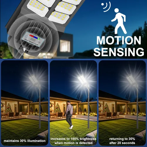 Miniatura 4 de Luces solares de calle de 6500 W impermeables para exteriores, luz solar comercial para exteriores, carga rápida, 120 luces LED solares de alto