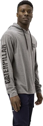 Miniatura 33 de Caterpillar Camisas largas con capucha para hombre con protección UPF 50, control de humedad y logotipo de gato en la manga