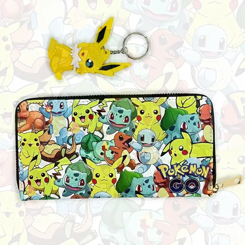 Miniatura 6 de FUUNUSLY Billeteras de anime para niños y niñas Lindo anime Kawaii con personajes de dibujos animados y llavero colgante, juego de regalo