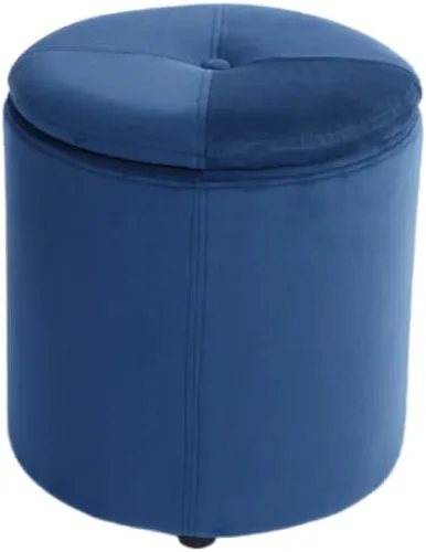 Taburete otomano moderno tapizado redondo reposapiés otomano con pies antideslizantes otomana de almacenamiento de tela para sala de estar, muebles