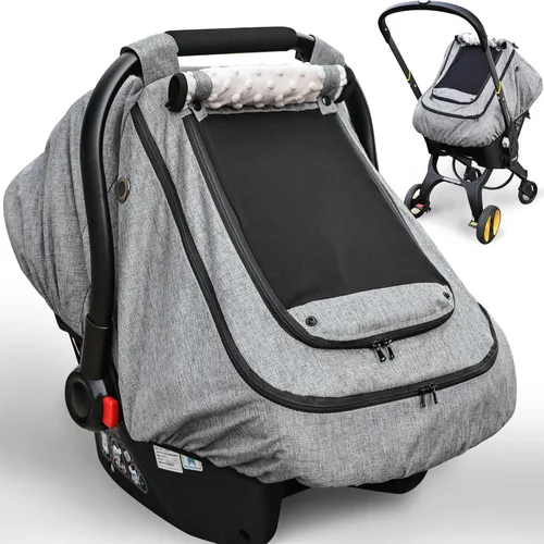 Miniatura 11 de Funda Impermeable para Asiento de Coche de Bebé, YVMVDV Funda Patentada para Asiento de Coche para Clima Frío para Bebés, Funda Toldo para Asiento