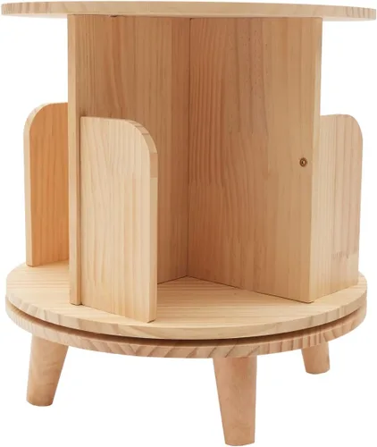 Miniatura 6 de Estantería giratoria de 1 nivel, estante de almacenamiento de pie de 360 grados, organizador independiente multifuncional para niños y adultos