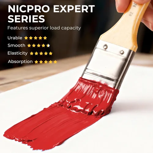 Miniatura 4 de Nicpro Juego de 26 pinceles de pintura, pinceles profesionales con cuchillo de paleta y rollo de tela, pinceles de pintura artística para pintura