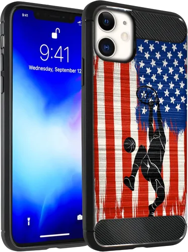 Miniatura 13 de CasesOnDeck - Funda compatible con Apple iPhone 11 / iPhone XI (2019) de 6.1 pulgadas, funda delgada de fibra de carbono TPU para acentuar arañazos