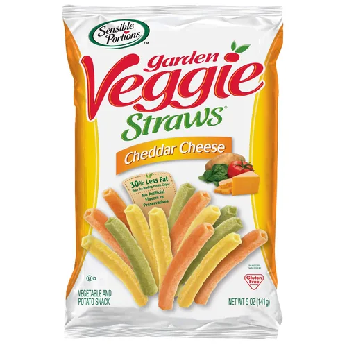 Sensible Portions Garden Veggie Straws, queso cheddar, 5 onzas (paquete de 12)