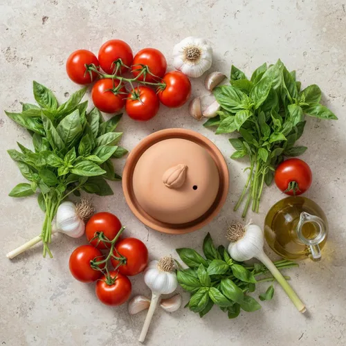 Miniatura 12 de Eurita Terra Cotta - Asador de ajo con tapa y ventilación de vapor, horneador de ajo de arcilla natural para horno o microondas, plato para asar ajo
