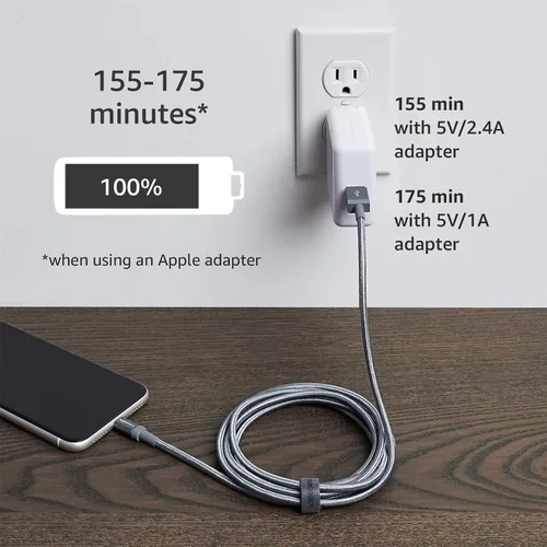 Miniatura 6 de Amazon Basics - Cable cargador USB trenzado de nailon - Cargador para iPhone con certificación MFi Gris-oscuro
