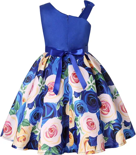 Miniatura 2 de LLQKJOH Vestido de niña con volantes de encaje para boda, vestidos de dama de honor