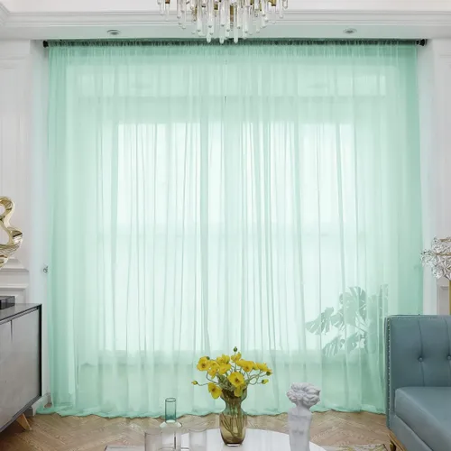 Miniatura 10 de ABCHOME Cortinas traslúcidas blancas de 63 pulgadas de largo, cortinas traslúcidas para ventana, 2 paneles, cortinas traslúcidas para dormitorio