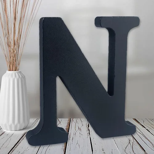Miniatura 20 de AOCEAN Letras de madera de 6 pulgadas en negro, letra de madera sin terminar para letras decorativas de pared, letras en relieve, letrero de corte B