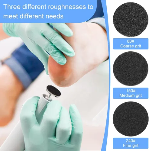 Miniatura 2 de Discos de papel de lija con broca de metal para uñas, discos de papel de lija de 0.984 in, discos de papel de lija para manicura y pedicura, #80 #