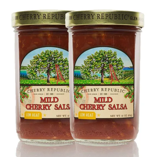 Miniatura 4 de Cherry Republic Peach Salsa - Salsa dulce y picante gruesa de calor suave y bajo (tarro de 16 onzas)