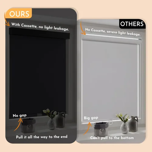 Miniatura 22 de Persilux Persianas enrollables opacas inalámbricas para ventanas, parada libre con cenefa, persianas de tela con aislamiento térmico, protección UV