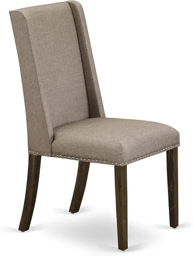 Miniatura 10 de East West Furniture F2FL5-716 - Juego de mesa de comedor de 5 piezas, incluye una mesa de cocina redonda con pedestal y 4 sillas de comedor Parson